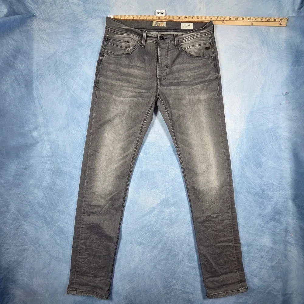 Blend Twister Slim Fit Grey Jeans Mens 32x32 Button Fly Denim Pants